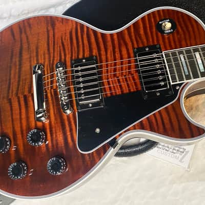 NEW! Gibson Dealer Select Custom Shop Les Paul Custom - Hand Picked AAA Figured Flame Top - Root Beer / Walnut Finish - Authorized Dealer - 9.4 lbs - G06950 image 5
