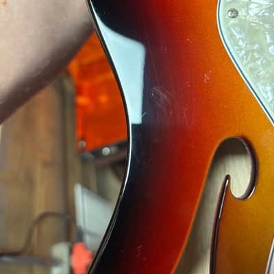 2024 Fender American Vintage II 1972 Tele Thinline 3-Color Sunburst w/case image 4
