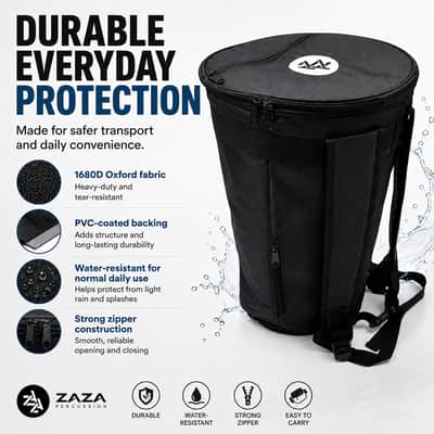 ZAZA - Professional Colorful Doumbek/Darbuka ClassicSize - Bag Carry Case - Premium Nylon Fabric Gig-bag - Brown image 5