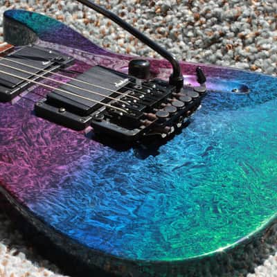 Jackson USA Custom Shop Archtop Soloist 1989, Rainbow Eerie Dess image 3