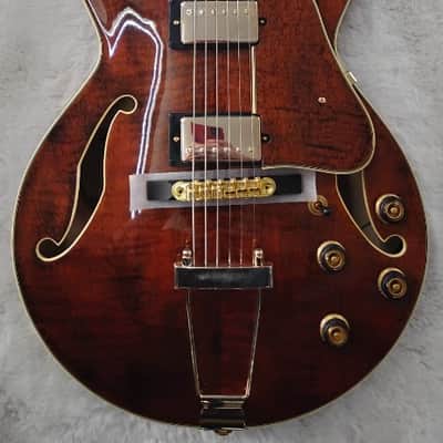 Ibanez Model AG95QA Artcore Expressionist Hollow Body Guitar, Dark Amber Finish image 1