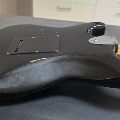 1973 Fender Stratocaster Heavy Relic American Vintage 70s 1970's USA Strat Black Rosewood Electric Guitar Oversized Headstock image 16
