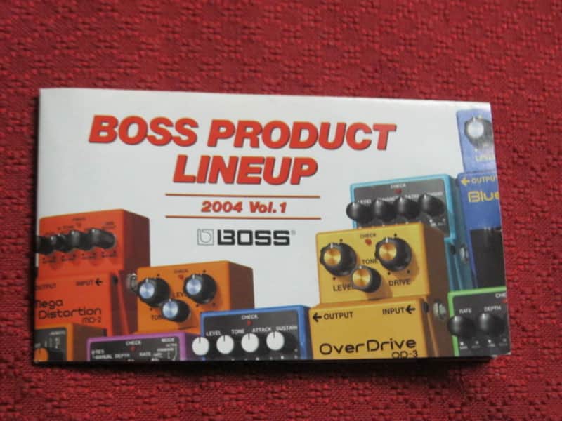 very clean Boss Product Lineup 2004 Vol.1 (fold open product catalog - fully open it is 14 inches L x 10 inches W), printed in Taiwan 2004 image 1