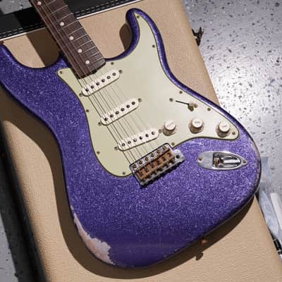Fender Custom Shop Dennis Galuszka Masterbuilt 60 Stratocaster Relic Brazilian Rosewood Purple Sparkle Josefina Pickups image 3