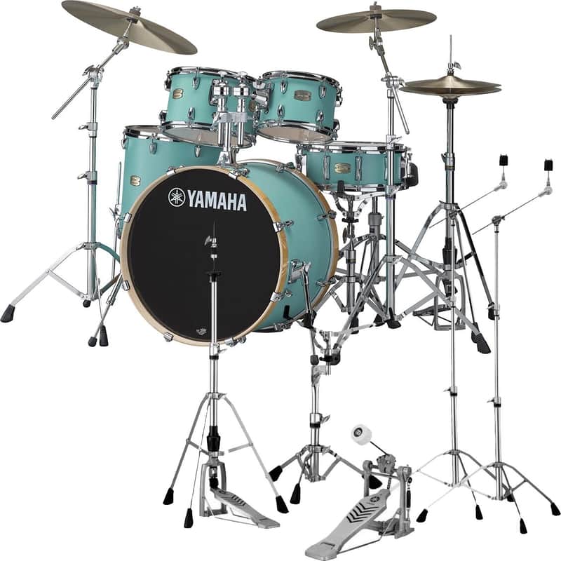 Yamaha SBP2F50 Stage Custom Drum Shell Kit, 5-Piece, Surf Green, with Hardware Pack image 1