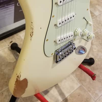 Shijie STE Pro Strat Vintage White Relic Nitro Finish image 3