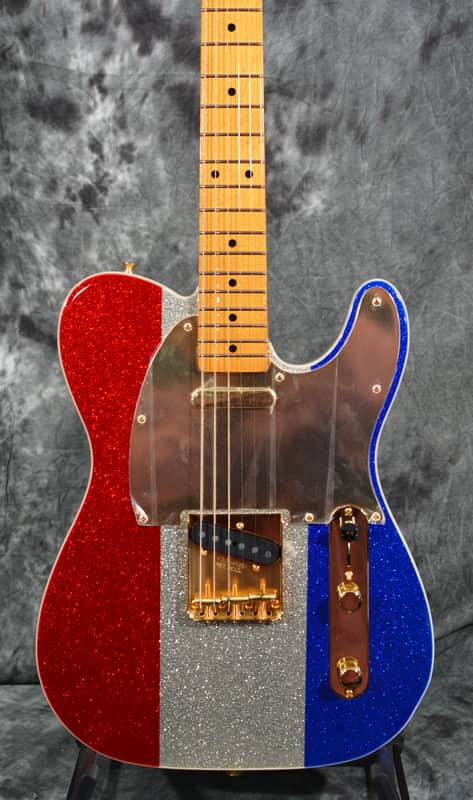 Fender Buck Owens Telecaster Red Silver Blue Sparkle w/ Hardshell Case & FREE Same Day Shipping image 1