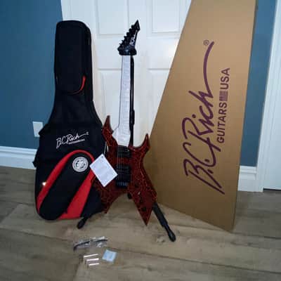 2022 BC Rich Stranger Things Eddie Munson Ltd Ed Warlock Red Krackle Guitar image 13