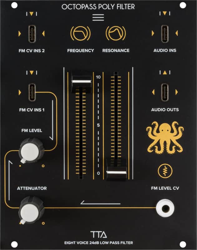 Tiptop Audio Octopass Octave Low Pass Filter Eurorack Synth Module, Black image 1