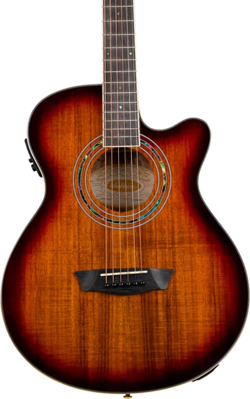 Washburn EA55G Mini Jumbo Acoustic-Electric Guitar, Koa Top, Koa Burst image 1