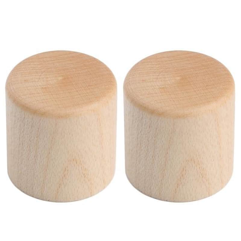 2-Pack Wood Knobs Tele Style Flat Top Dome Knobs Guitar Bass Wood Knob Barrel Knobs-Maple Wood image 1
