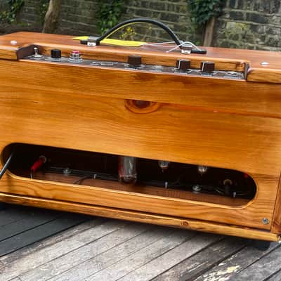 Handwired Unbranded Fender Style Reverb Unit Unknown - Stained Pine, With Hotcover Case and Fender Footswitch image 3