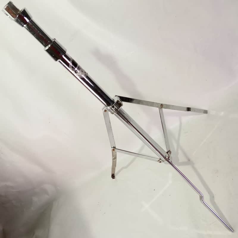Ludwig Tripod Cymbal Stand Base+Tube Chrome Single-Braced Part Black/White Label image 1