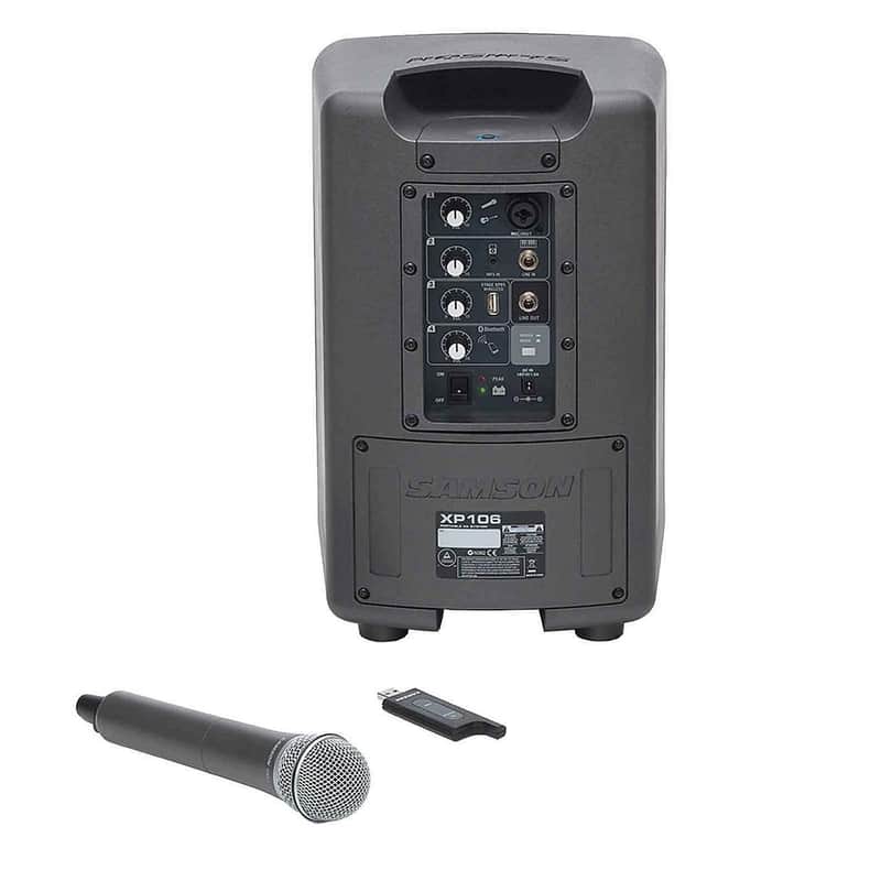 Samson Expedition XP106w Rechargeable Portable Bluetooth PA Speaker w/ Wireless Handheld Mic image 2