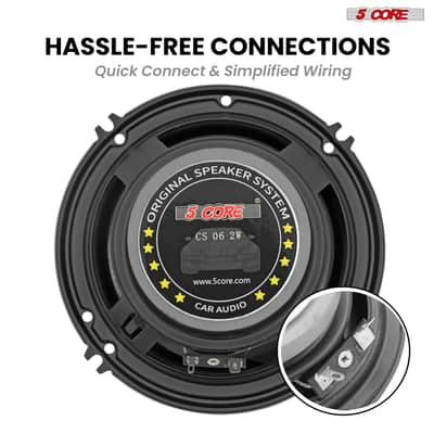 5Core Coaxial Car Door Speakers 6” Pair 500W 4Ohm 2 Way Component Subwoofer Audio w Super Tweeter image 6