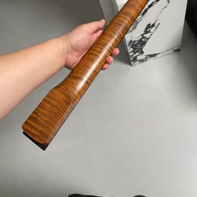 4a Round End stainless steel 22frets Roasted flame Maple guitar neck 25.5inch hole 10mm Satin Rosewood fingerboard ,4A Bone nut Stainless steel 22fret satin Roasted Flame Maple electric guitar neck image 4