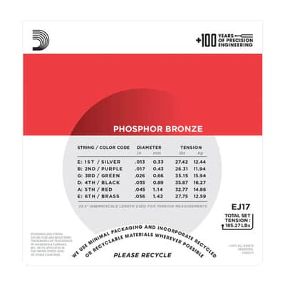 D'Addario EJ17 Phosphor Bronze Acoustic Guitar Strings, Medium, 13-56 image 3