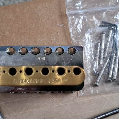 MannMade USA Tremolo Bridge Nickel/Polished Saddles PRS image 6