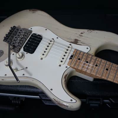 Luxxtone Guitars Choppa S in Aged Trans White with Floyd Rose & Flame Maple Neck image 6