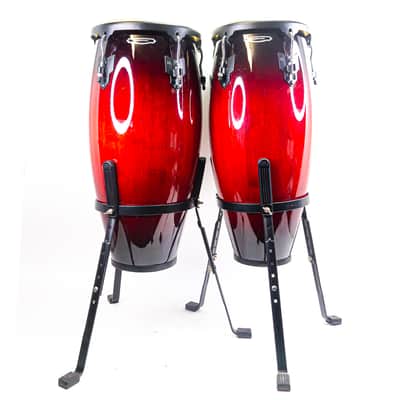 Meinl Headliner Series 11" & 12" Wood Conga Set with Basket Stands – Wine Red image 7