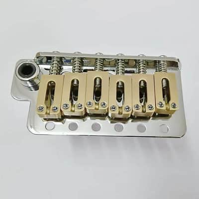 Brass Saddles Guitar Stratocaster Strat Style Bridge with Brass Block image 5
