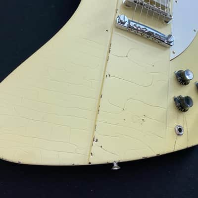 Video! Goofed 2021 Gibson Custom Shop Murphy Lab '64 Johnny Winter Signature Firebird V Polaris White Aged image 10