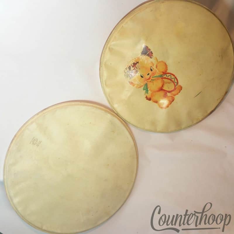 *Leedy 2x 26" Calf Skin Bass Drum Heads Calfskin Vintage 40s USA Early American* image 1