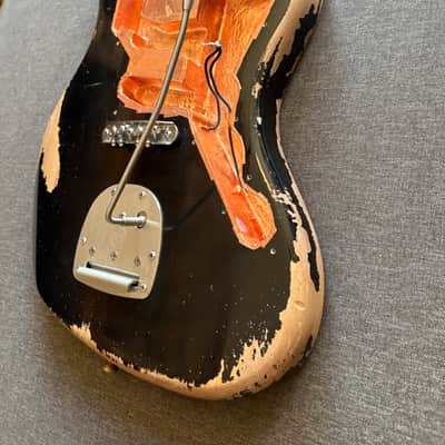 WARMOTH JAZZMASTER BODY • MJT BLACK NITRO RELIC • MASTERY BRIDGE & VIBRATO • NO PICKUPS image 14