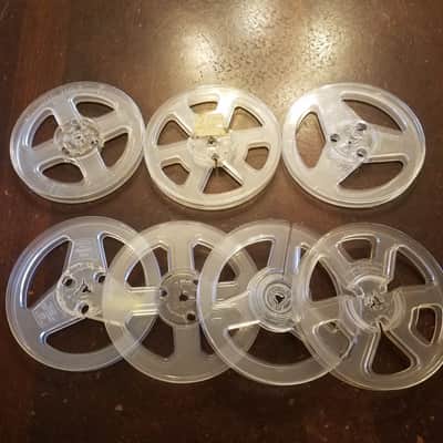 Scotch etc. Pair 3M Small 5" Tape Reel Take-up Supply R2R Empty USA Vintage Plastic Soundcraft 1/4" 1960s - Clear Or Grey image 4