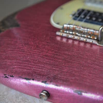 American Fender Stratocaster Relic Custom Nitro Pink Sparkle HSS CS Texas Specials image 5