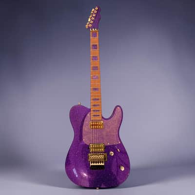Aristides T/0, Floyd Rose, BKP, CUSTOM Purple and Gold Holoflake finsh. MUST SEE! image 4
