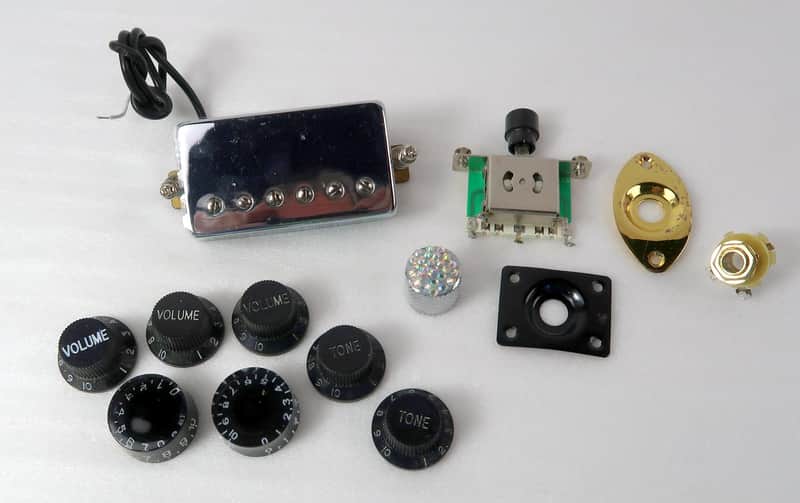 Parts Bin Blowout Chrome Humbucker / Knobs / Switch / Plates / Out Jack Read Me image 1