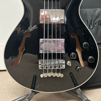 Warwick RockBass Star Bass 5-String Semi-Hollow Bass Guitar FRETLESS 2025 - Solid Black High Polish image 2