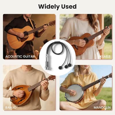 Mini Acoustic Guitar Pickup, Passive Piezo Acoustic Pickup with Three Balanced, Piezo Pickup for Acoustic Guitars, GS Mini & Journey Collapsible Models, Steel String Acoustic Guitar, Ukulele image 5