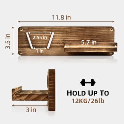 Guitar Wall Hangers with Shelf,2 Pack Guitar Wall Mount Hanger Holder Electric Guitar Hanger Wall Mount with Pick Holder Wood Guitar Rack for Acoustic or Electric Guitar,Ukulele,Bass,Mandolin image 3