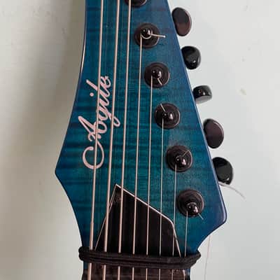 Agile Septor Pro 827 - trans blue neck through ebony fret image 17
