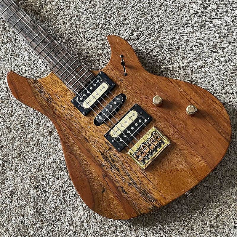 Sakura HSH Electric Guitar, BurlWood Top Body, Mahogany Body, Maple Neck, Rosewood Fingerboard, 22 Frets Rosewood Fingerboard image 1