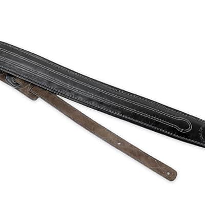 Walker and Williams C-34 Black Double Padded Premium Leather Guitar Strap image 5