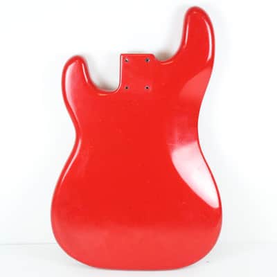 1976 Vintage Fender Precision Bass Bright Red Refinish Alder 4-Bolt BODY PBass 1970s USA image 4