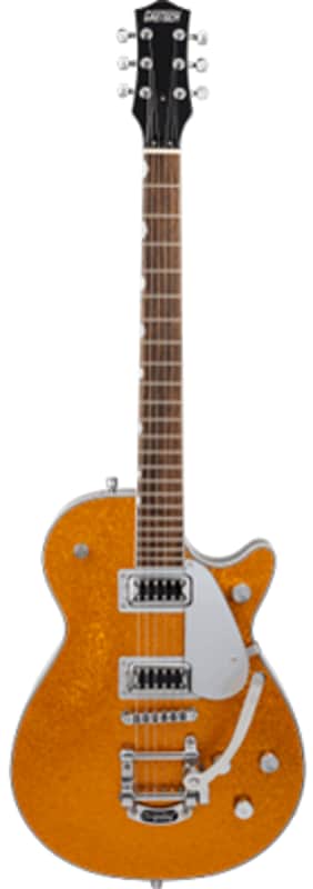 Gretsch G5230T Electromatic Sparkle Jet Solidbody Electric Guitar with Bigsby Gold Sparkle image 1