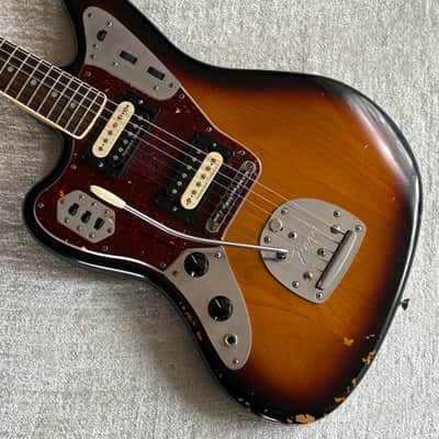 2012 Fender Kurt Cobain Road Worn Jaguar Left Hand Lefty + Case + Book + Extra Pickups Classic Player Jaguar Special HH Wiring image 7