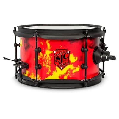 SJC Josh Dun Signature Series 6 x 10" Inferno Side Snare Drum (Inferno Custom Wrap w/ Black HW) image 1