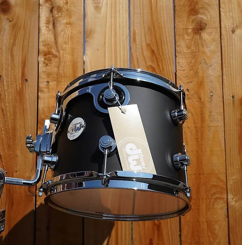 DW Design Series 8''x10'' Tom - Satin Black - Pure Maple Shell 10" Tom image 1