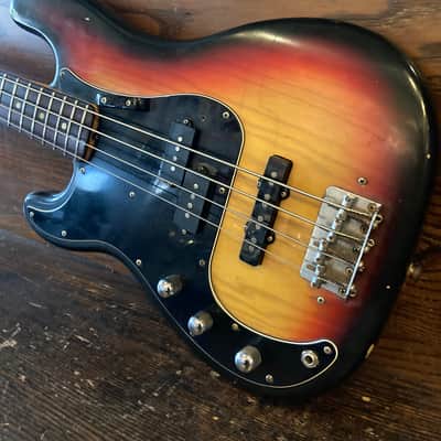 Fender Precision bass left-handed 1975 - Sunburst image 3