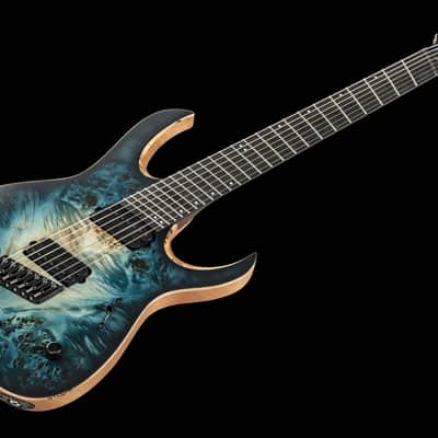 Mayones Duvell 7 Elite VF Custom Eye Poplar - Turquoise Iris Satin image 2