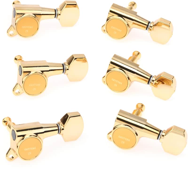 Gotoh SG381-07 Tuning Machine Set - 6 In-line Right-handed  Gold image 1