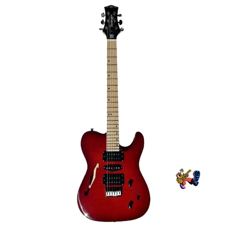 BootLegger Guitar Rye Memphis 2023 Deep Red - HSH - Coil Split - Red Burst - Case - Tele Style image 1