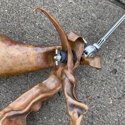 3 Custom Hammered Raw Copper Cowbells 14"-16" FX Chimes image 4