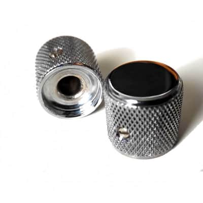 2 Fender telecaster pure vintage 60's Knurled Knobs aluminium chrome 009-5799-04 image 3