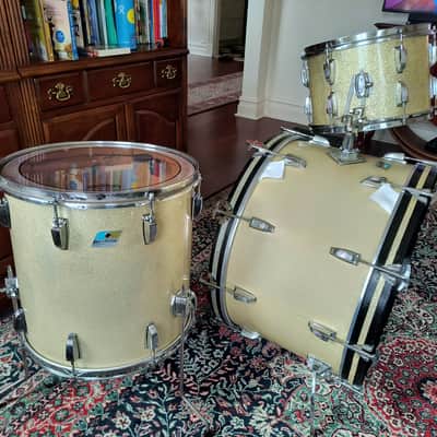 Vintage 1970s Ludwig No. 999 Deluxe Classic Outfit 9x13 / 16x16 / 14x24" Drum Set (3-Ply) in Silver Sparkle image 6